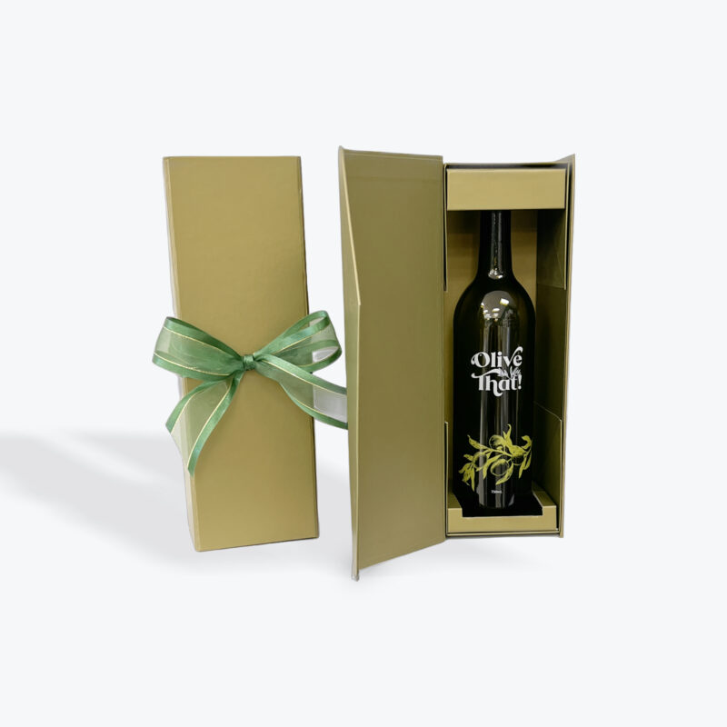 Magnetic Close Gold Wine Bottle Box