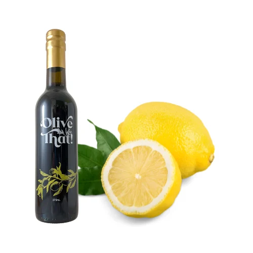 Sicilian Lemon White Balsamic Vinegar bottle by Olive That