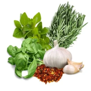 Garlic and herbs infused olive oil at Olive That! Whitby & Markham