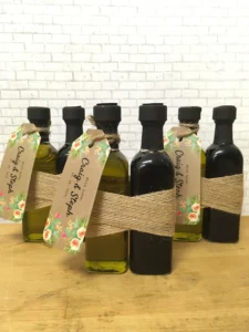 60ml olive oil and balsamic vinegar pairing set as wedding favours